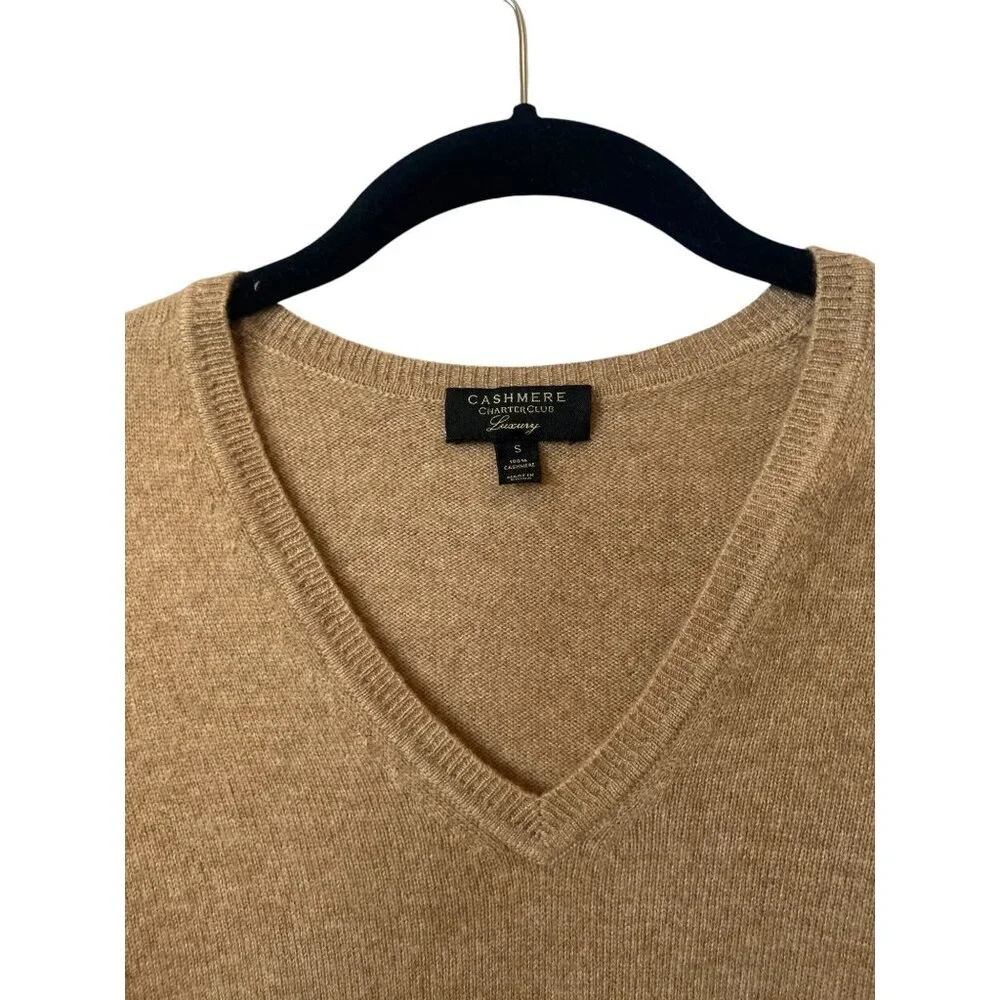CHARTER CLUB LUXURY CASHMERE WOMENS V-NECK LONG SLEEVE SWEATER - Picture 4 of 6